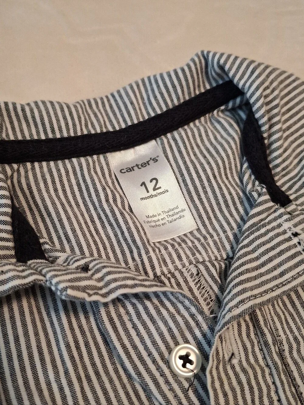 Carter's Navy and White Striped Baby Shirt
